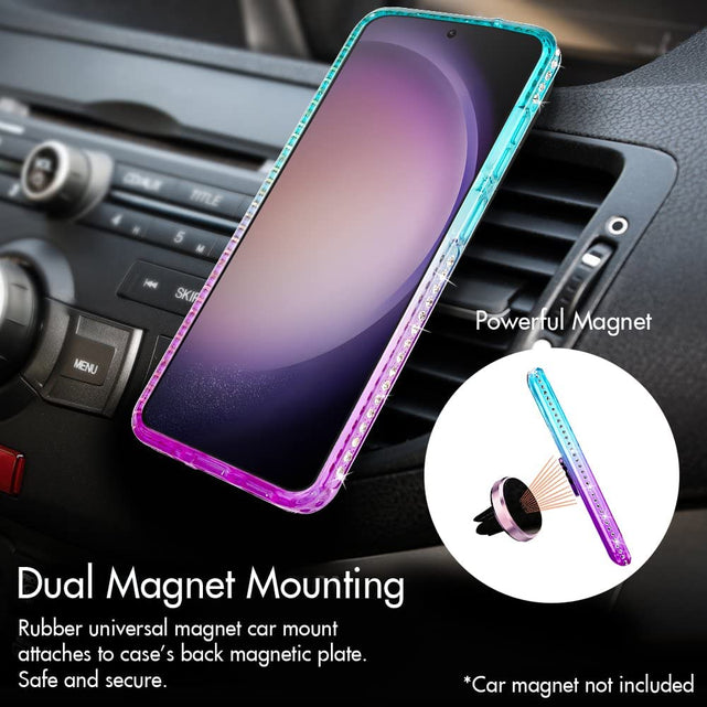 Redpepper Galaxy S23 custodia glitter liquida con anello