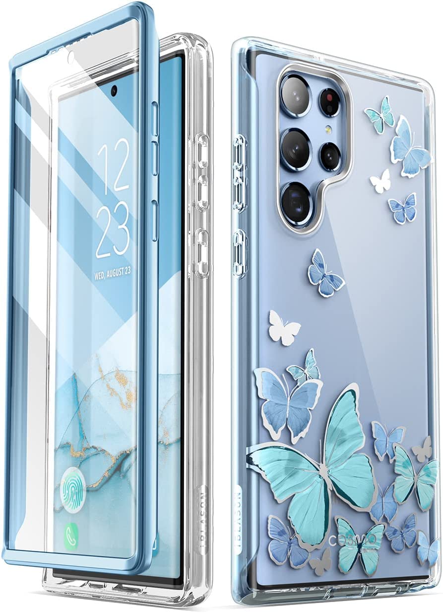 Redpepper Galaxy Cases custodia Galaxy S22 Ultra blu con pellicola integrata