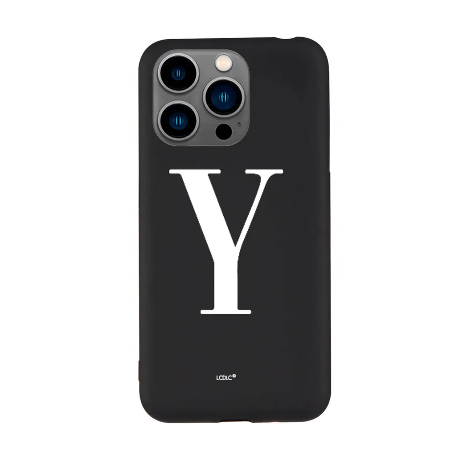 La Casa de las Carcasas Personalizzate iPhone 15 Pro custodia silicone nero iniziale