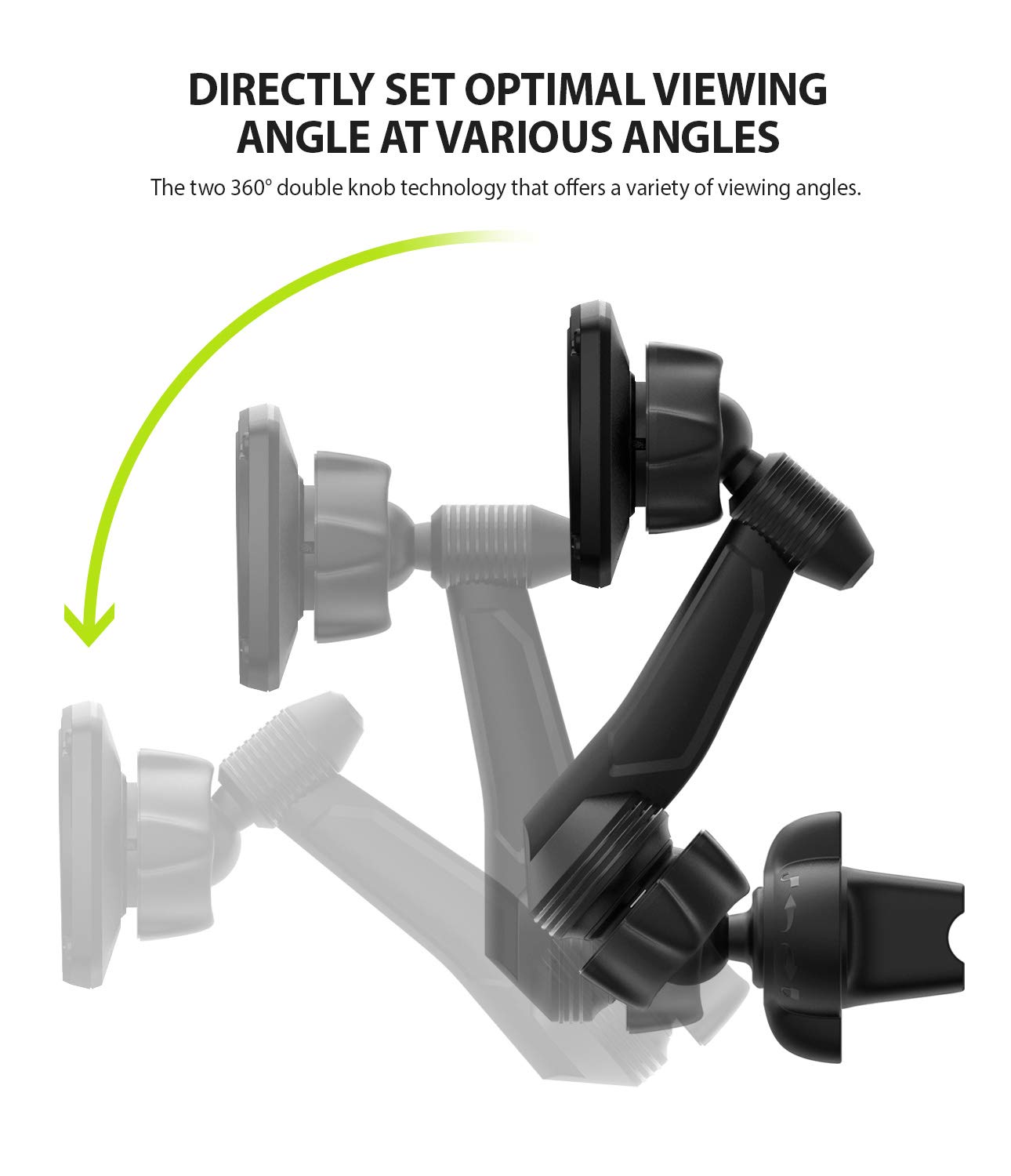 Ringke Car Mount Power Clip Wing supporto auto magnetico nero