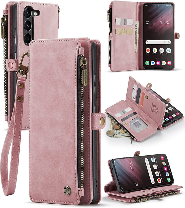 Redpepper Galaxy S23 cover portafoglio pelle zip 10 carte