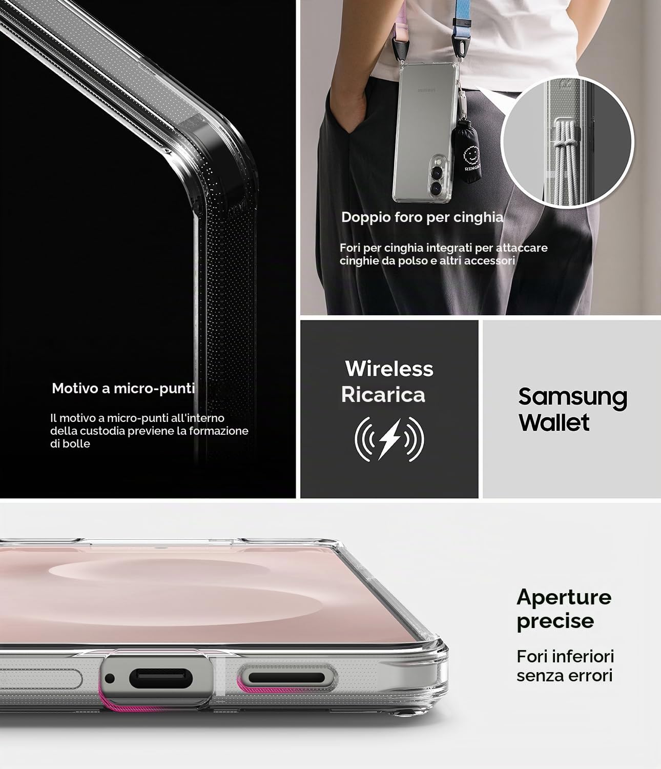 Ringke Fusion Cover Galaxy S25 Edge Trasparente Clear antiurto