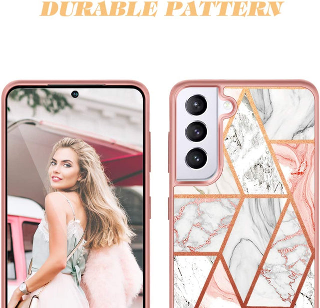 Redpepper Galaxy S21 Plus cover marmo oro rosa antiurto