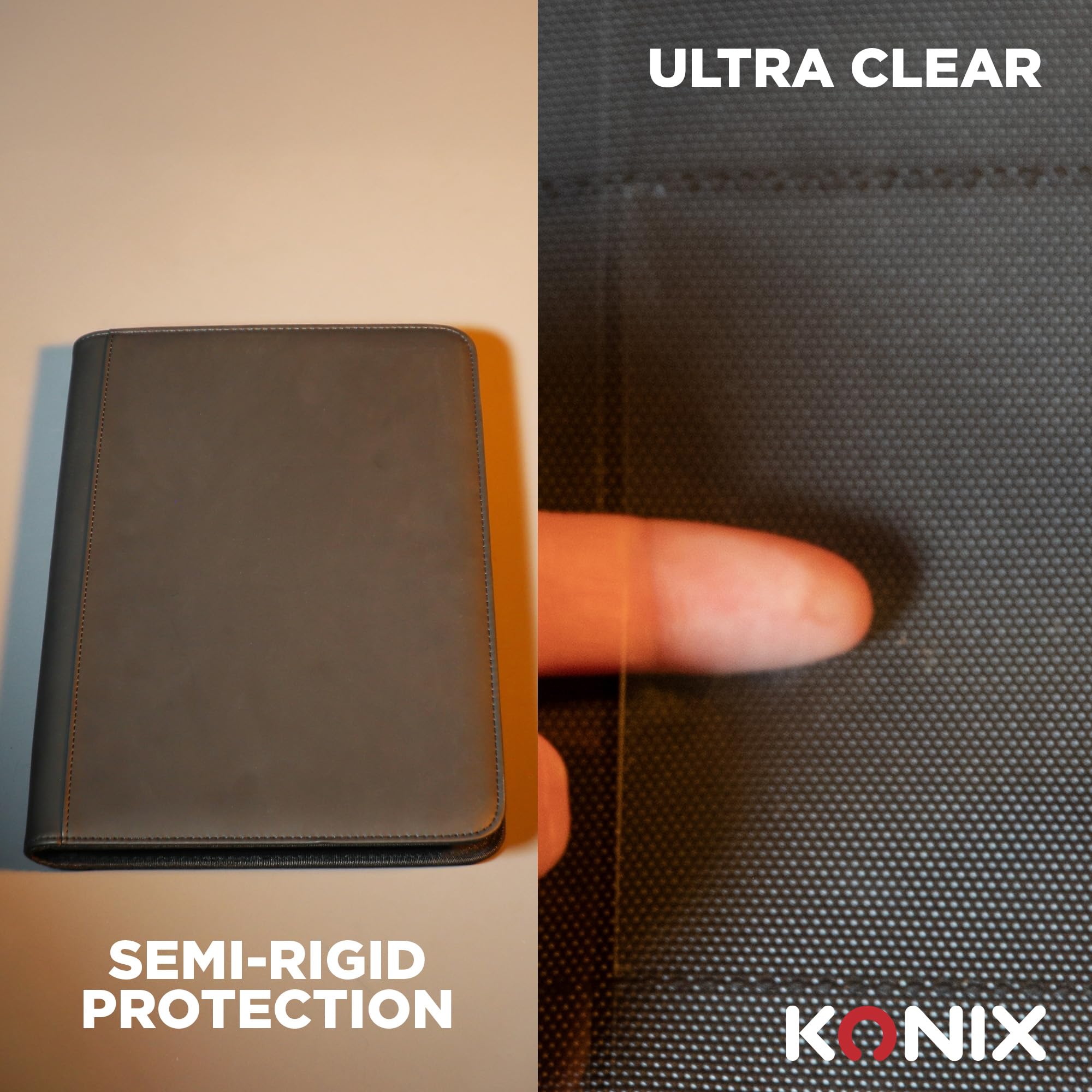 Konix Raccoglitore Premium 360 Carte 9 Tasche Nero 63x88