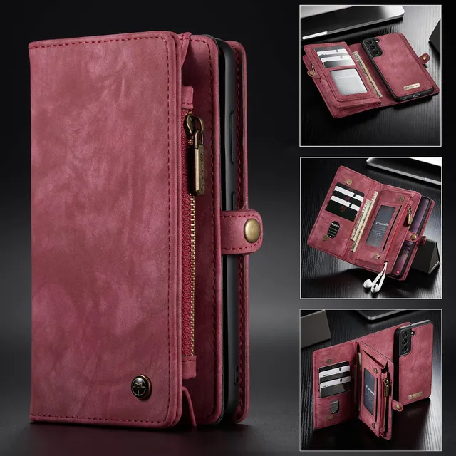 Redpepper Galaxy S22 Cover Portafoglio Pelle Nera Zip