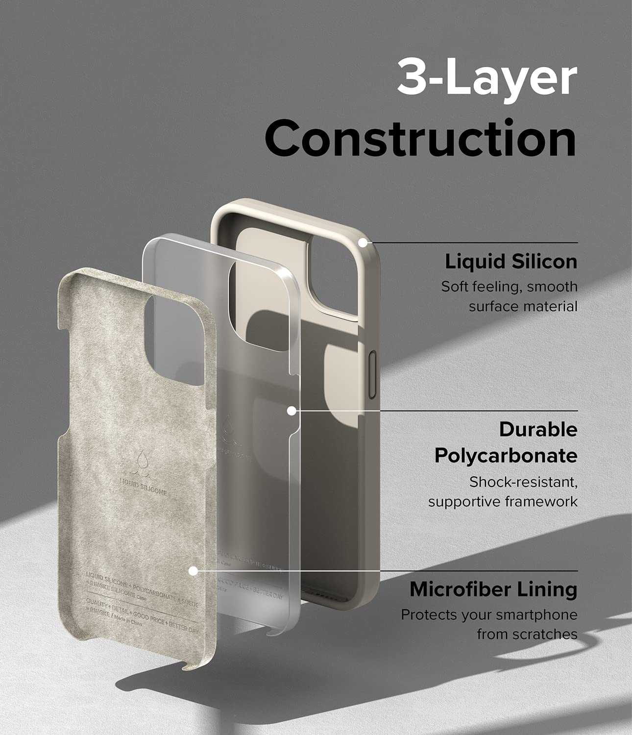 Ringke Silicone cover iPhone 14 Plus Stone grigia sottile
