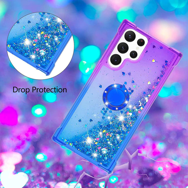 Redpepper Galaxy S23 Ultra cover glitter con anello TPU