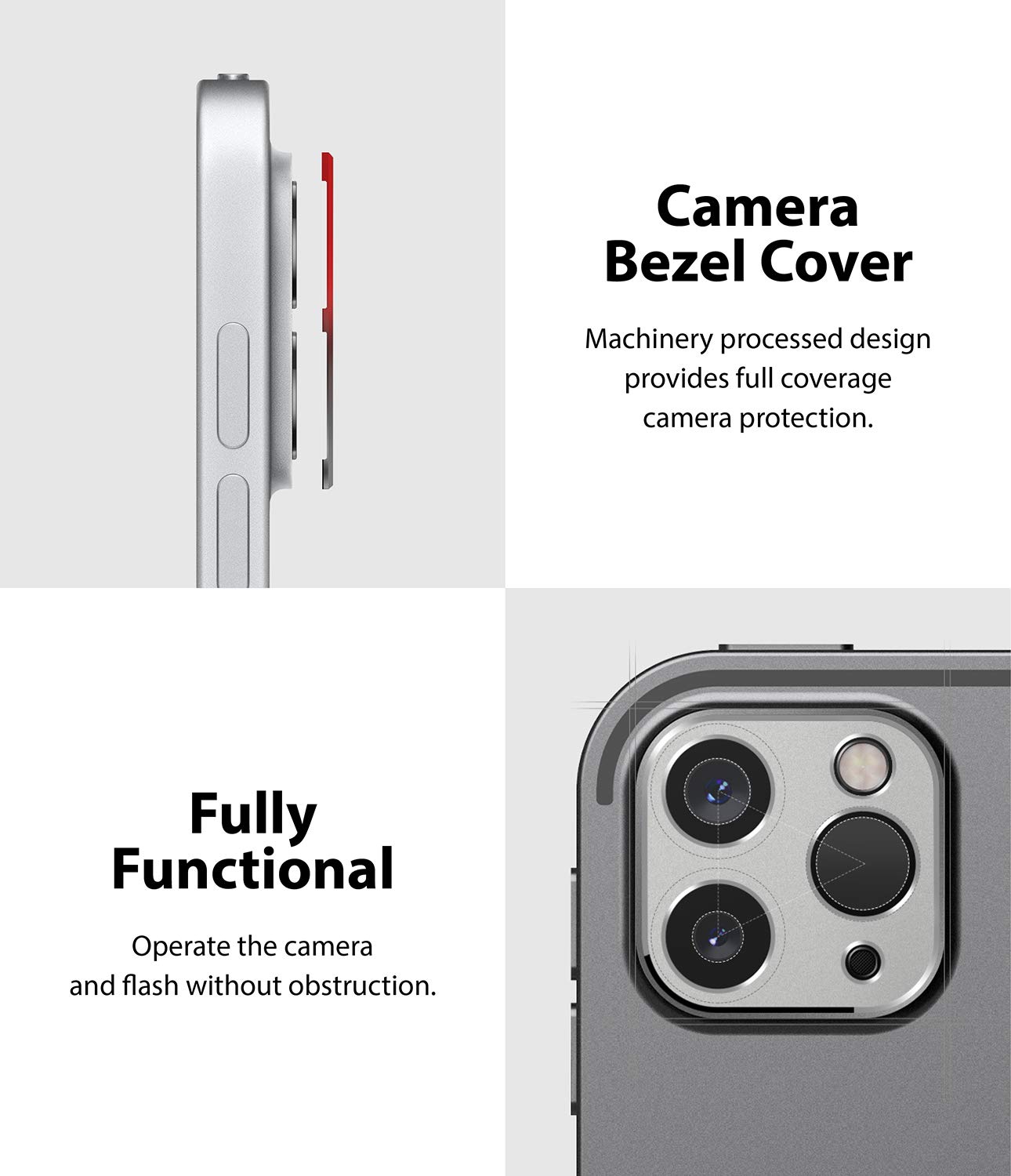 Ringke Camera Styling iPad Pro 11 12.9 cornice alluminio silver