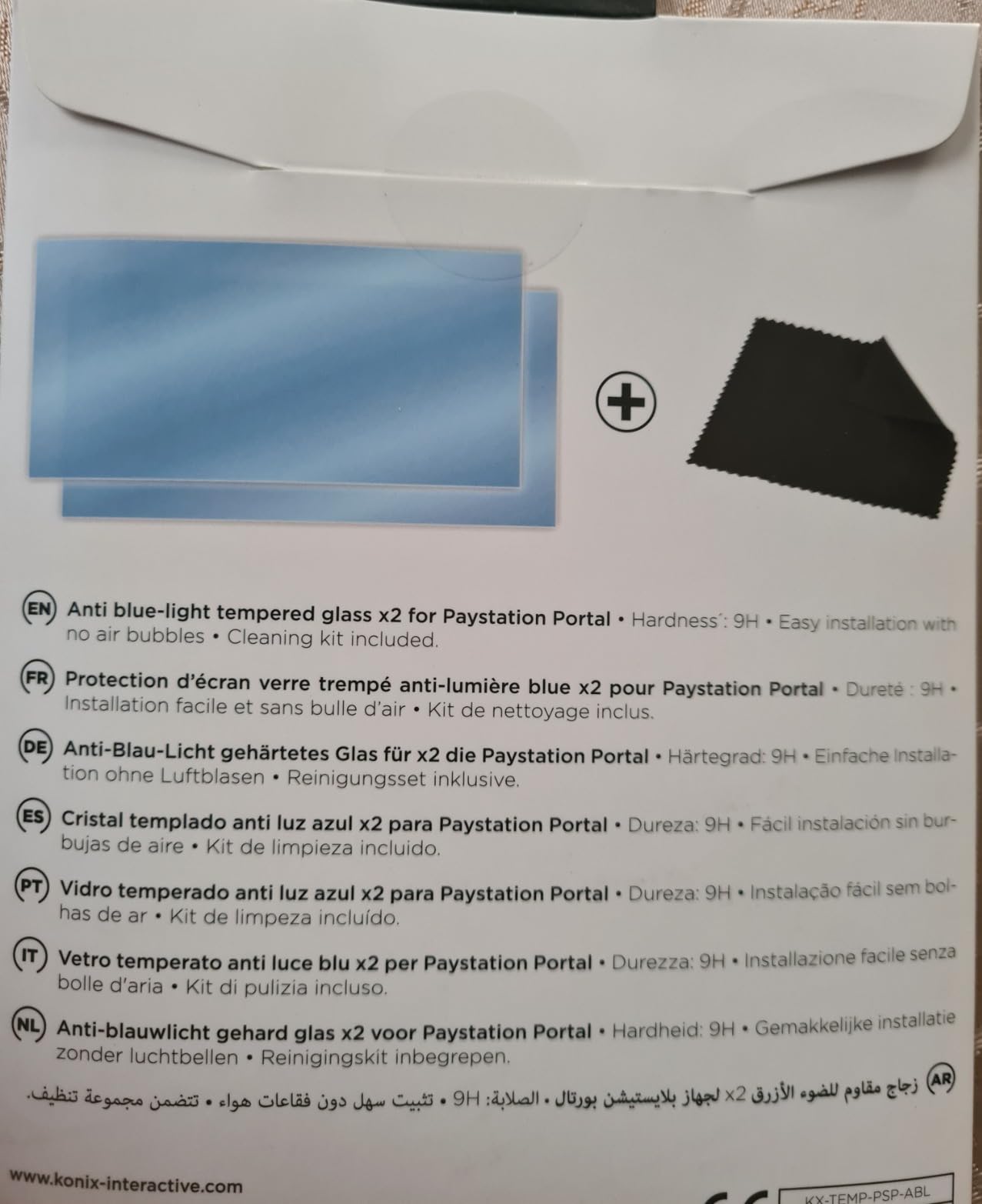 Konix Vetro Temperato PS Portal 9H Anti Luce Blu Trasparente