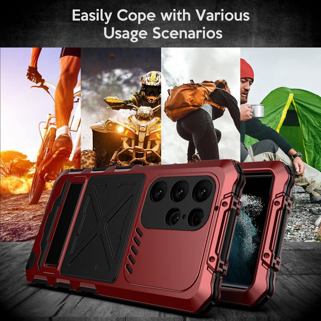 Redpepper Galaxy Cases S23 Ultra custodia metallo heavy duty stand