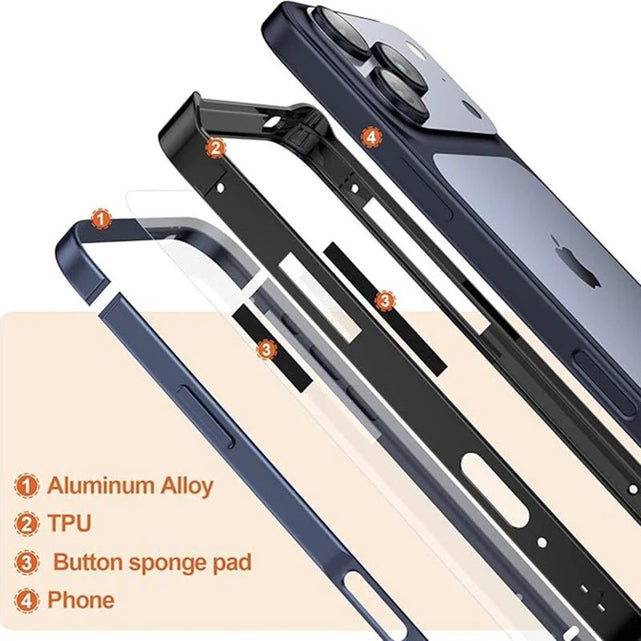 Redpepper Apple Cases iPhone 18 Pro Max Bumper Alluminio Blu Scuro