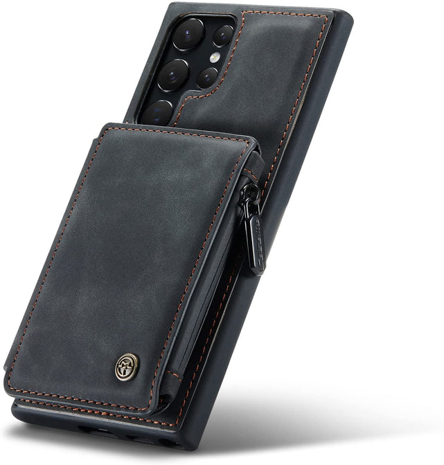 Redpepper Galaxy Cases wallet S22 Ultra nero con zip RFID