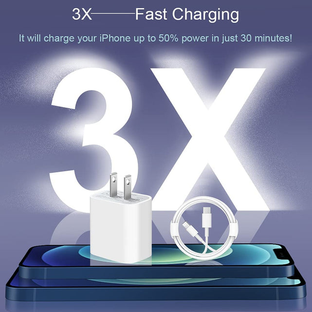 Redpepper 20W Caricabatterie Rapido USB-C 2 Pezzi con Cavo