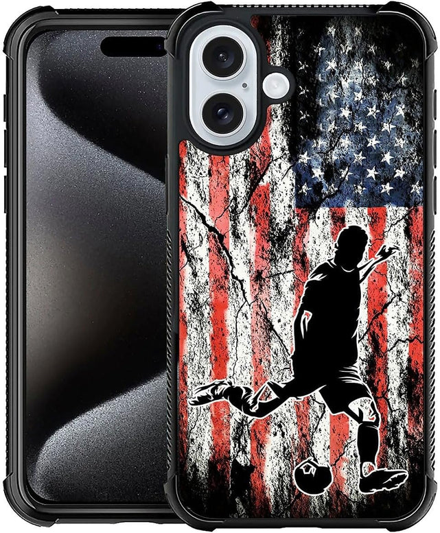 Redpepper Apple Cases iPhone 16 cover effetto legno bandiera antiurto