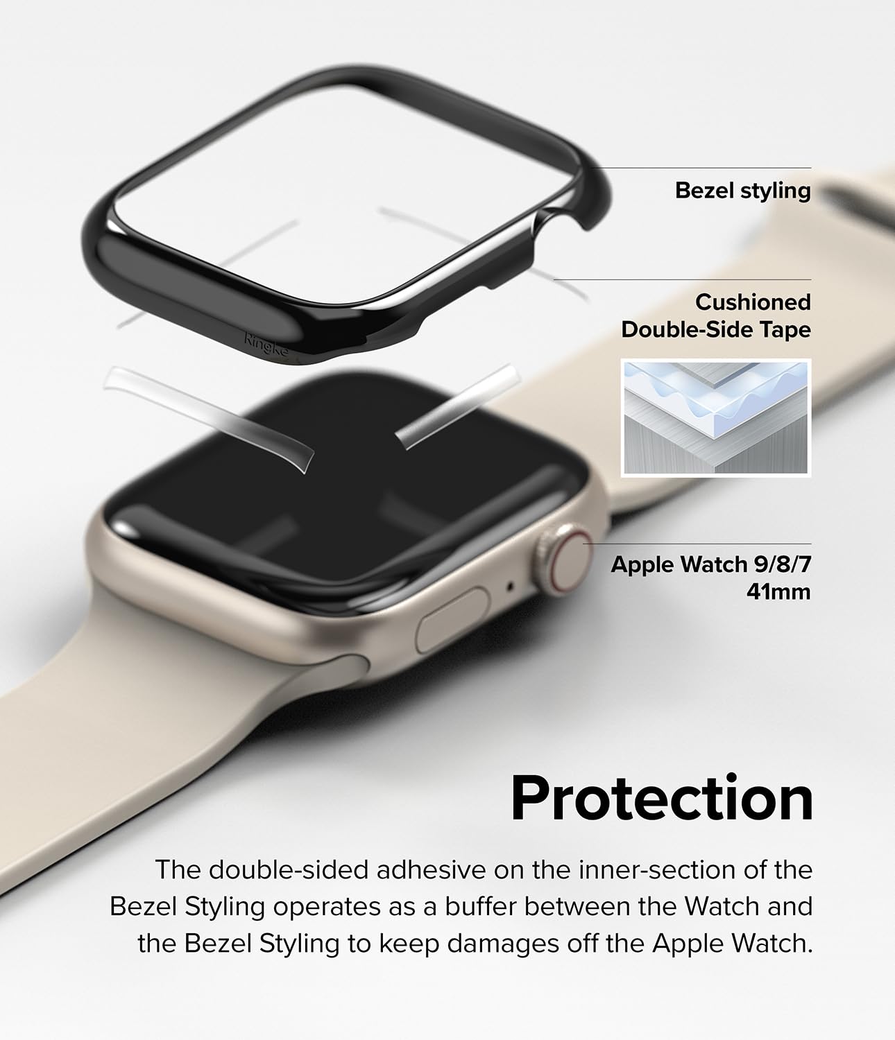 Ringke Bezel Styling 41-03 Ghiera Apple Watch 41mm Nera Acciaio