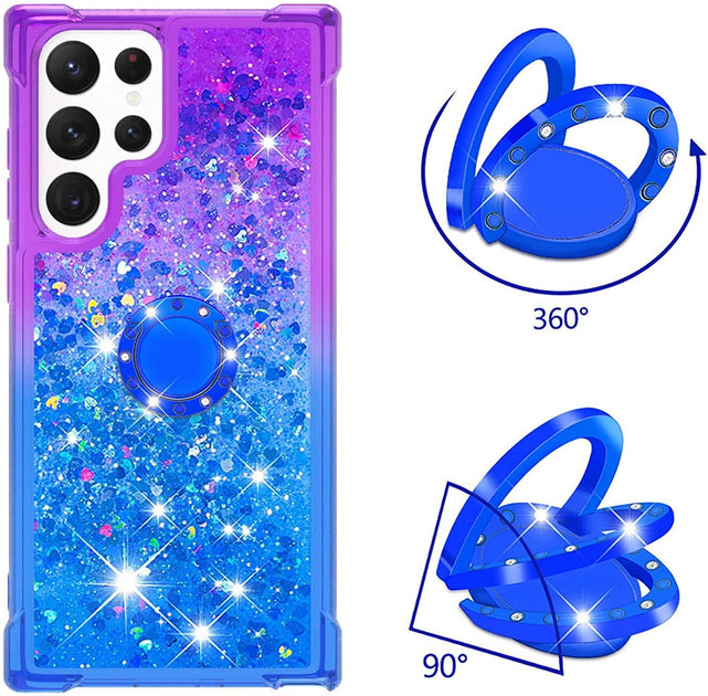 Redpepper Galaxy S23 Ultra cover glitter con anello TPU