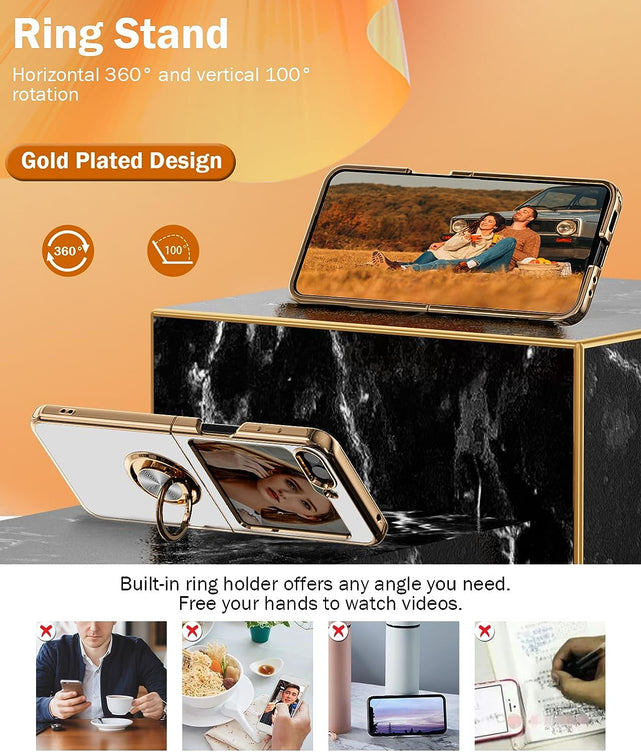 Redpepper Galaxy Cases Z Flip 5 cover anello stand bianca