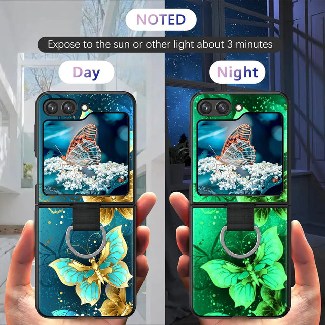 Redpepper Galaxy Z Flip 6 Custodia Blu Farfalla Slim