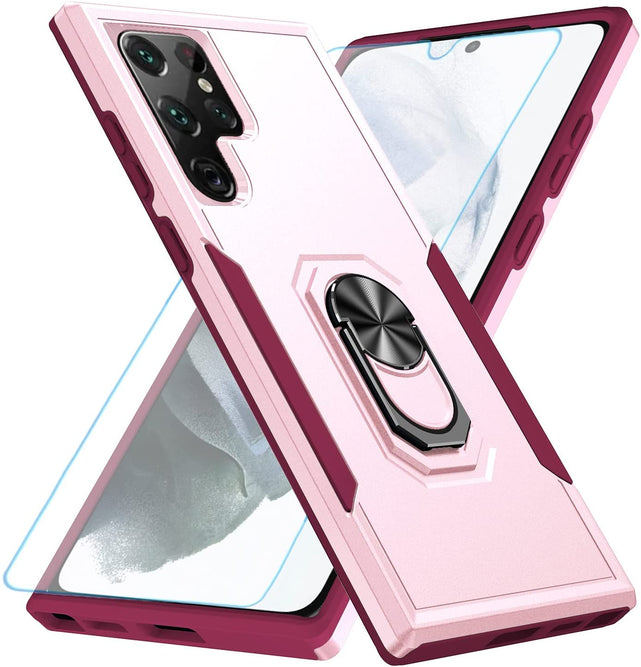 Redpepper Galaxy S22 Ultra cover anello stand 360°