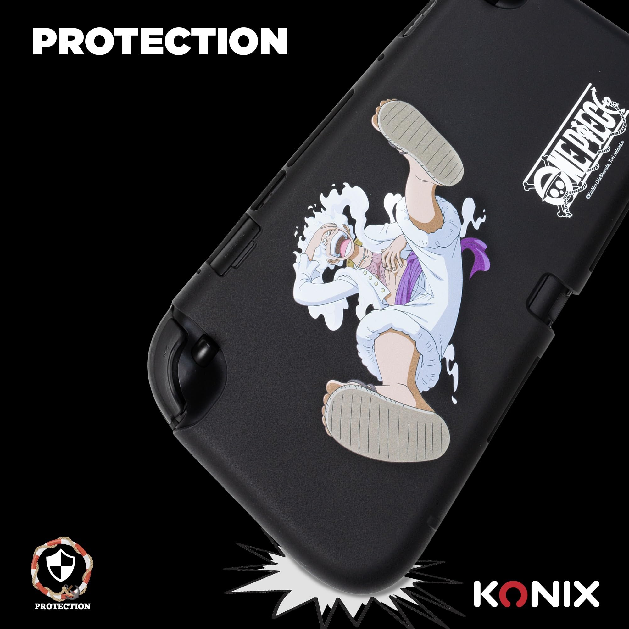 Konix One Piece Custodia Switch 2 Silicone Nero Luffy Gear 5
