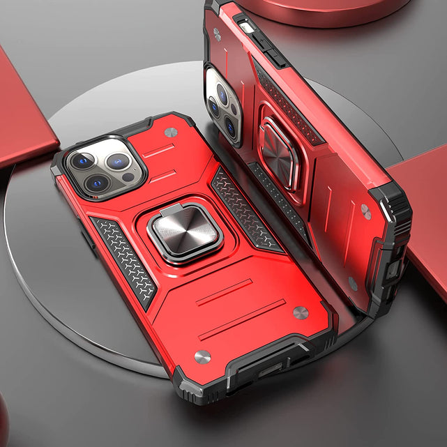 Redpepper iPhone 14 Pro Cover Slim Anello Stand + Vetro Temperato