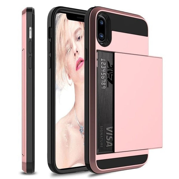 Redpepper iPhone 14 Cover Silicone Nera Porta Carte Antiurto