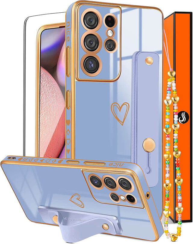 Redpepper Galaxy S21 Ultra cover cuore nera con laccio