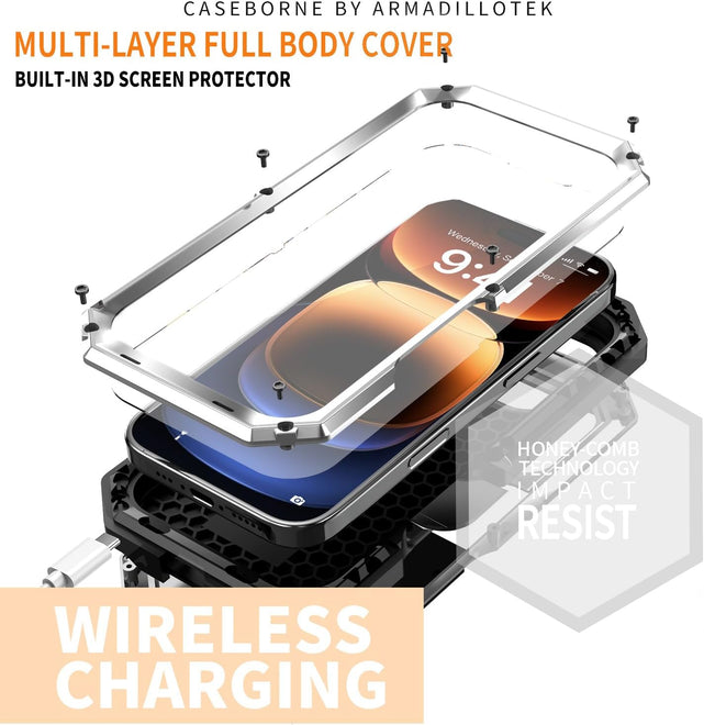 Redpepper iPhone 16 Cover Corazzata Metallo Gialla Kickstand
