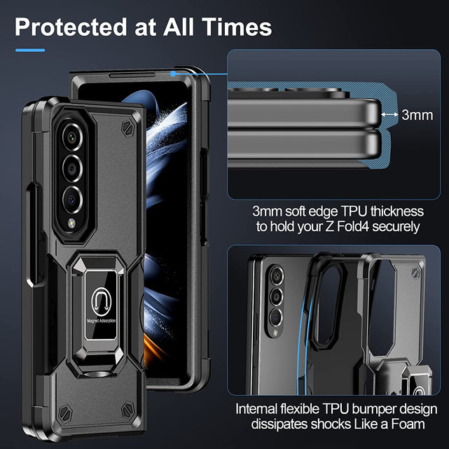 Redpepper Galaxy Z Fold 4 cover nera con stand antiurto