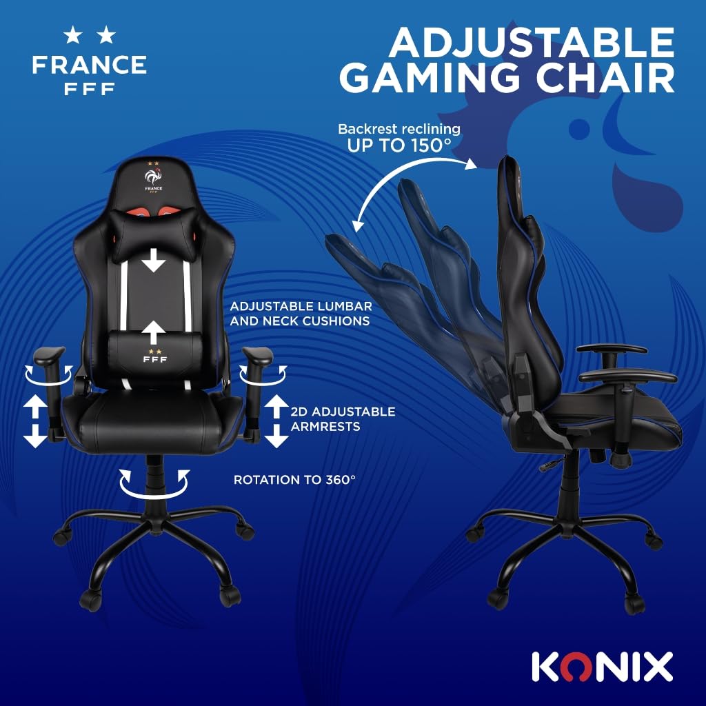 Konix FFF sedia gaming nero blu Stranger Things ecopelle