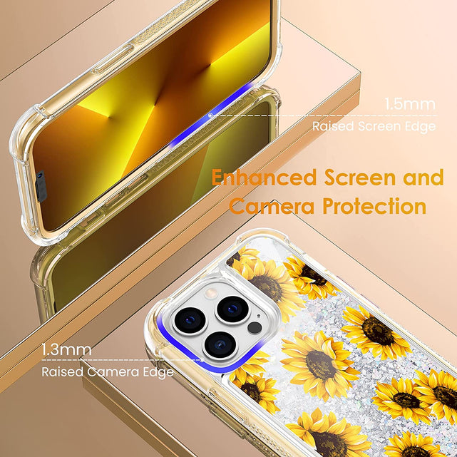 Redpepper 13 Pro Max Cover Glitter Liquida Girasole Trasparente