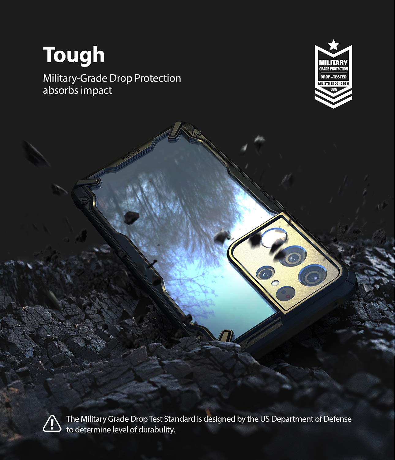 Ringke Fusion-X Galaxy S21 Ultra Cover Nera Black Trasparente