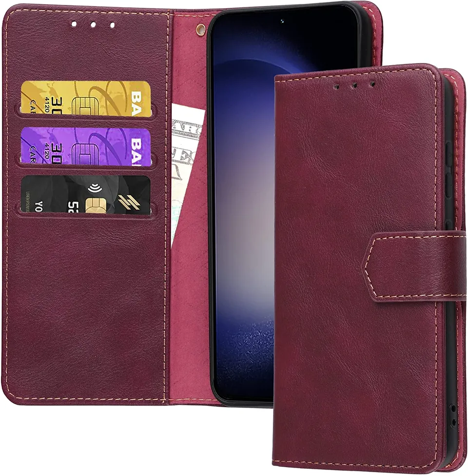 Redpepper Galaxy Cases Galaxy S23 cover portafoglio pelle nera