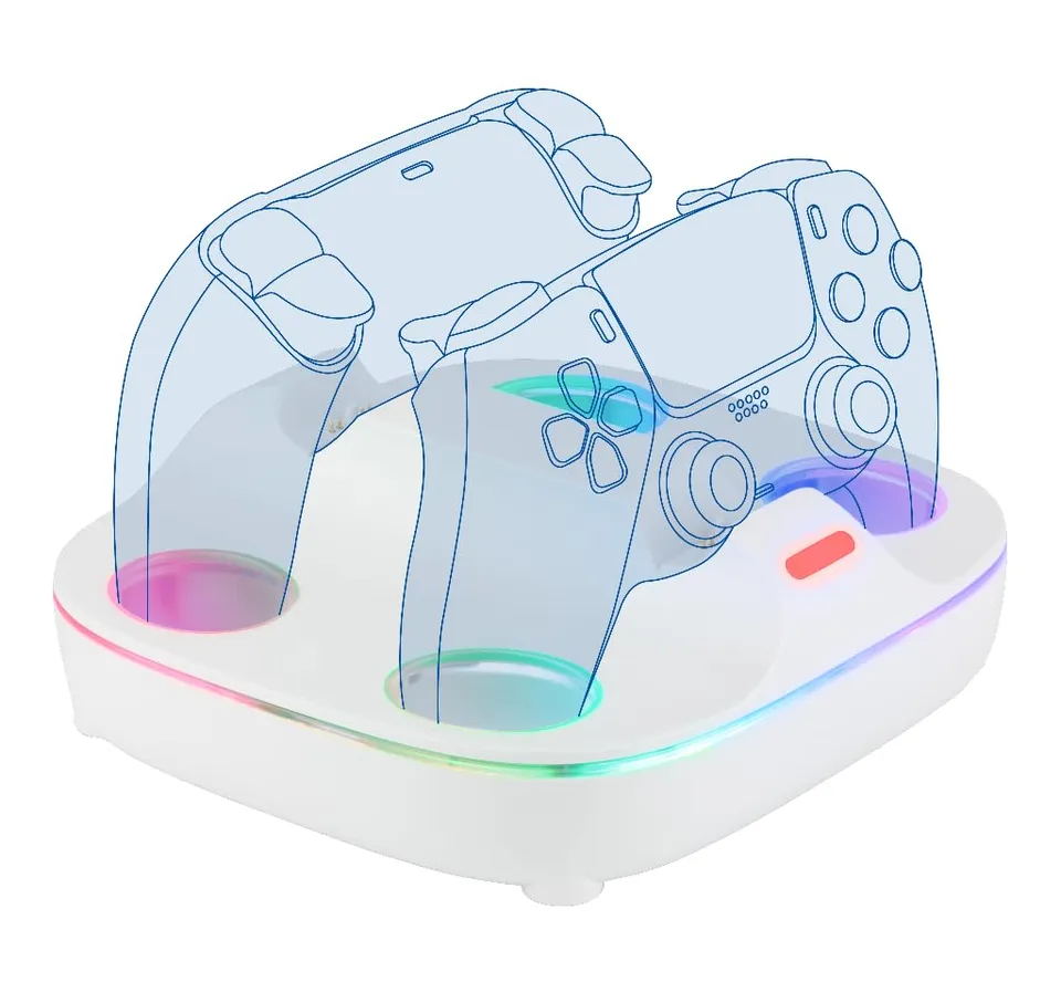 Konix Stazione Ricarica 2 Controller PS5 RGB Bianco