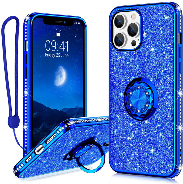 Redpepper Apple Cases 13 Pro Max cover glitter con anello stand