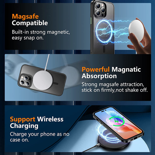 Redpepper iPhone 14 Pro Max cover nera magnetica opaca