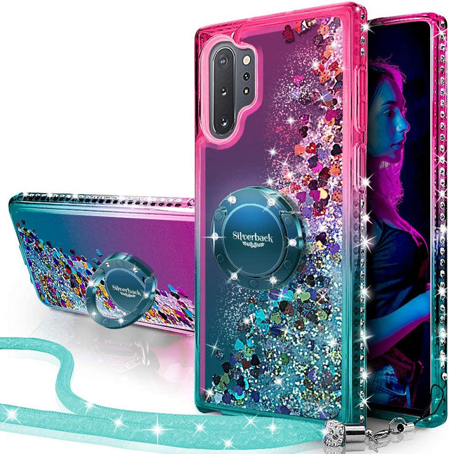 Redpepper Galaxy Cases Note 10 Plus Cover Glitter Viola con Anello