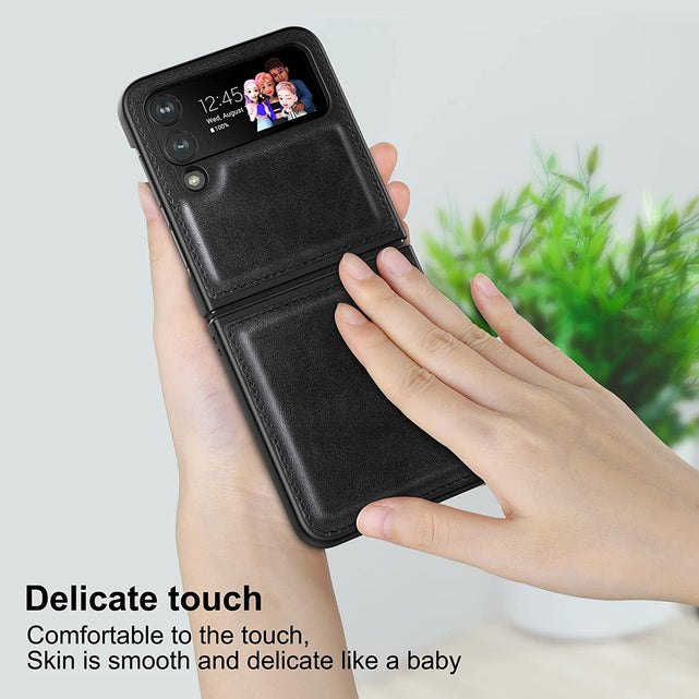 Redpepper Galaxy Cases Z Flip 4 cover pelle sottile nera