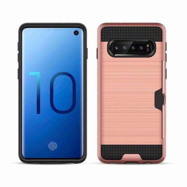Redpepper Galaxy S10 Cover Slim Nera con Porta Carte