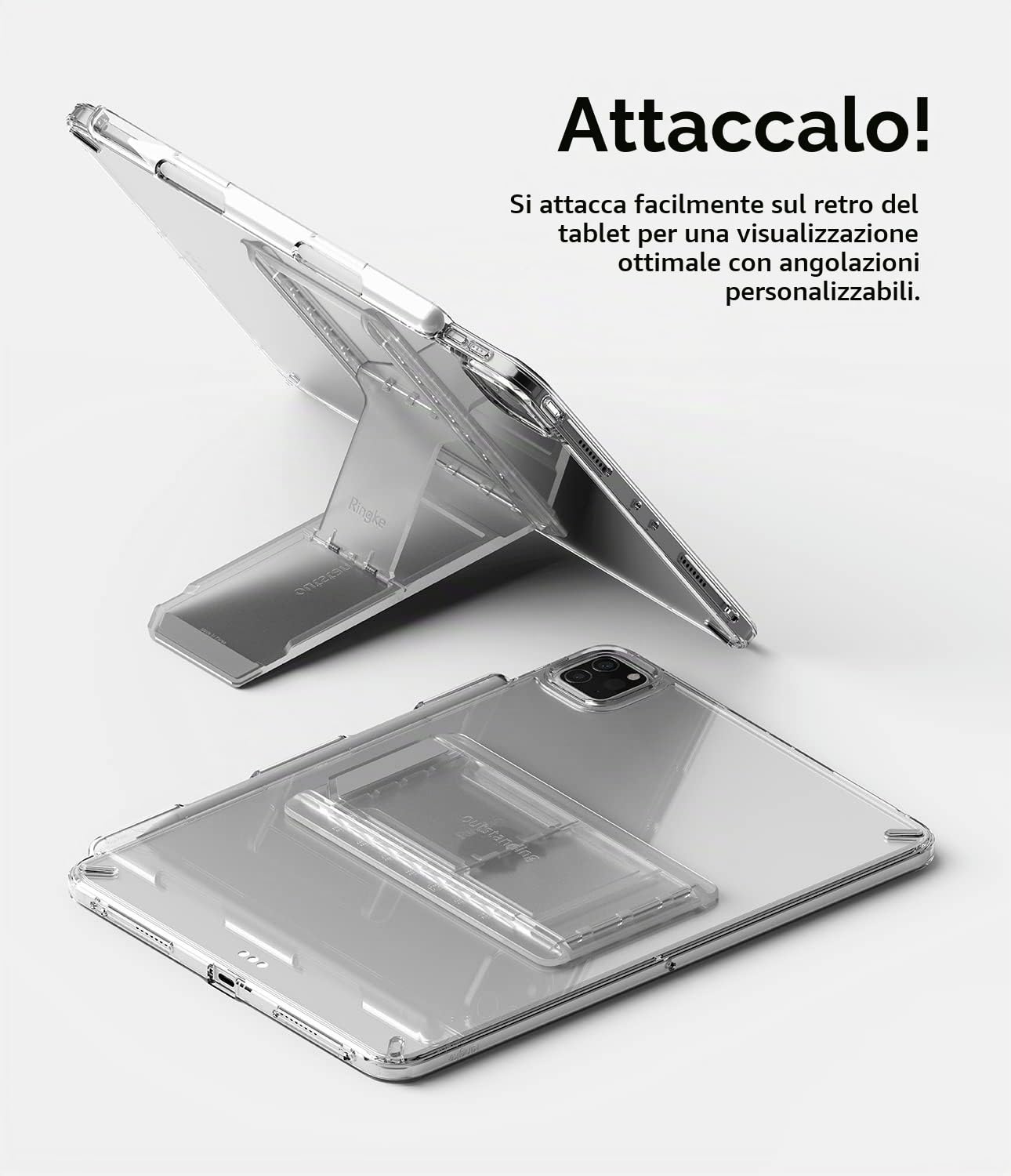 Ringke Stand iPad supporto tablet Clear Mist 8-13"