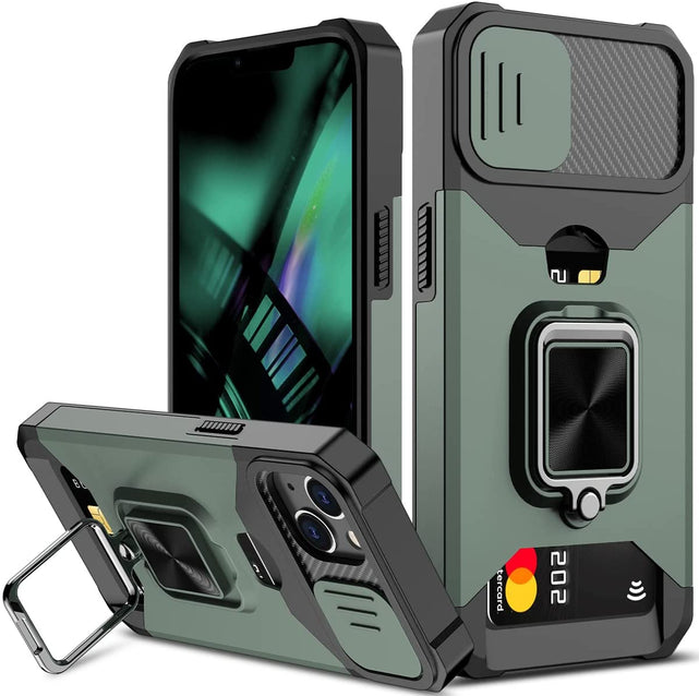 Redpepper Apple Cases iPhone 14 custodia anello stand nero portascheda