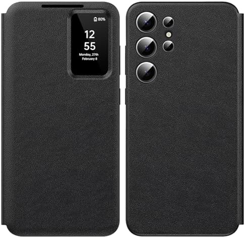 Redpepper Galaxy S26 Ultra cover flip S-View nera pelle