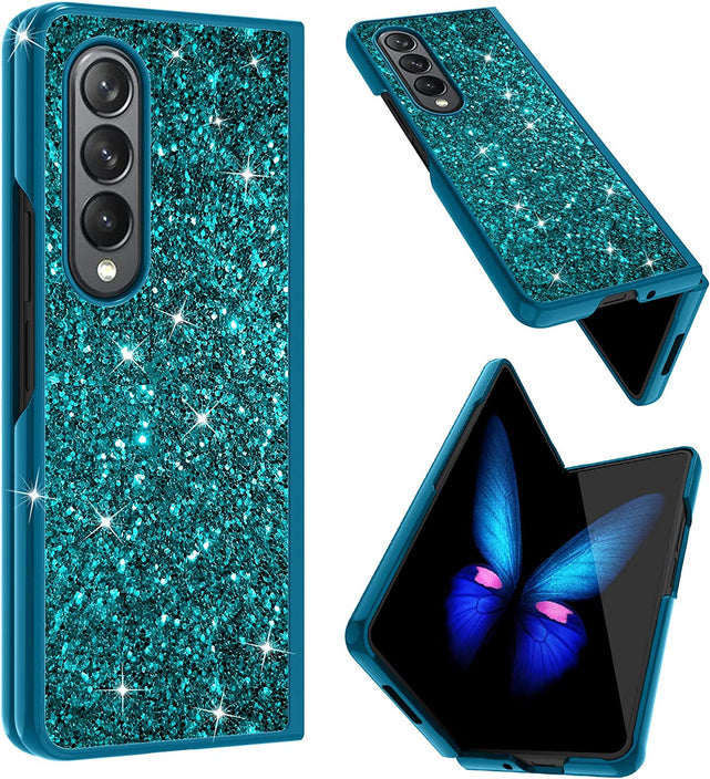Redpepper Galaxy Z Fold 4 custodia glitter blu brillantini