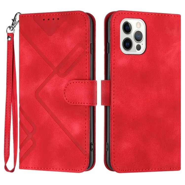 Redpepper Line Pattern cover pelle iPhone 14 Pro Max wallet