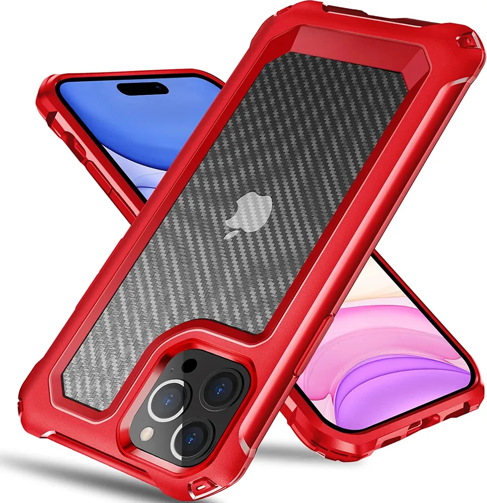 Redpepper 14 Pro Max cover carbonio ricarica wireless