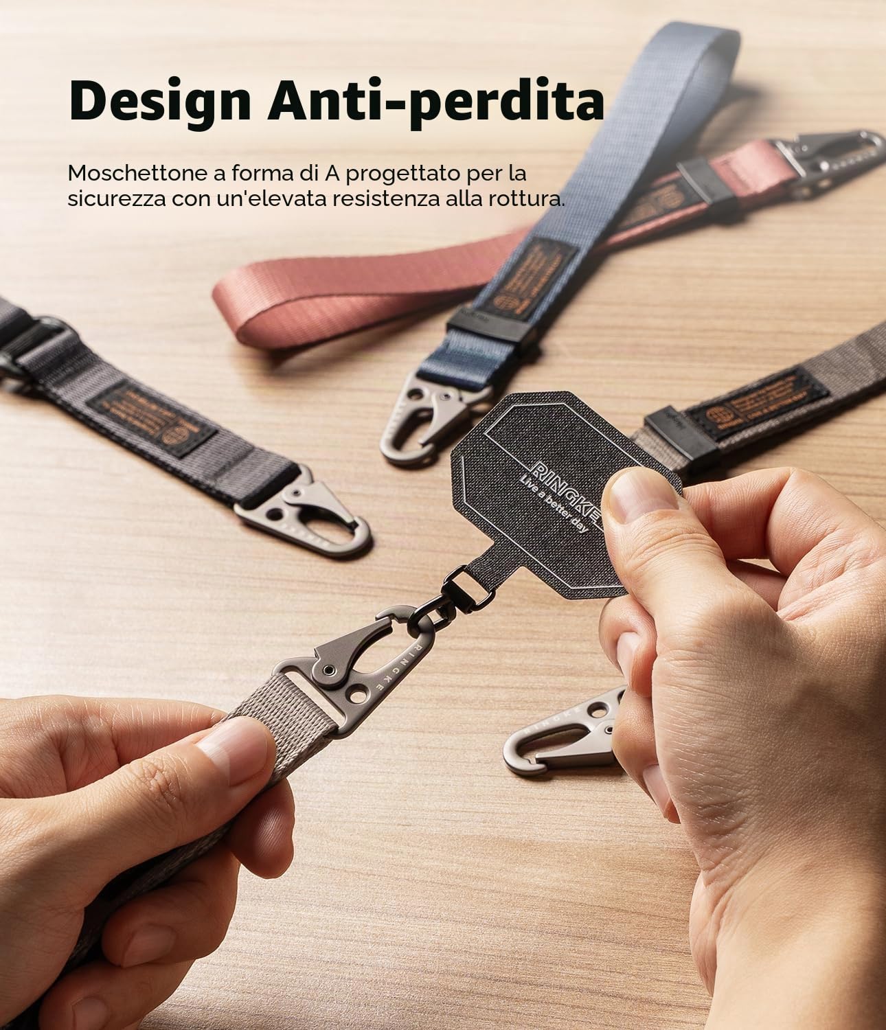 Ringke Strap Holder Link Laccetto Warm Gray Antistrappo
