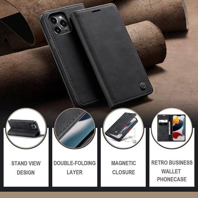 Redpepper iPhone 13 Pro Max Custodia Wallet Pelle con Stand