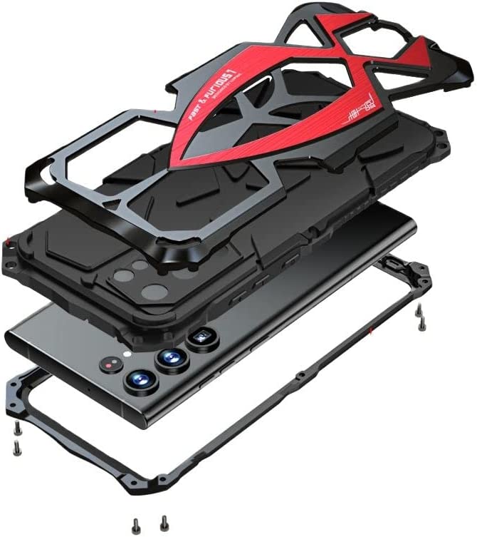 Redpepper Galaxy Cases S23 Ultra cover armor metallo nera