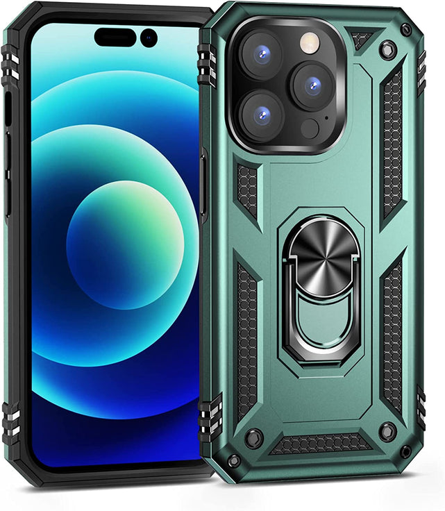 Redpepper iPhone 14 Pro Max Cover Corazzata Nera con Anello