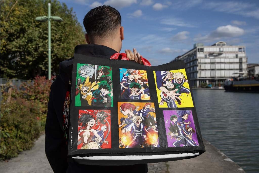 Konix My Hero Academia borsa spesa 40x45x20 nera riciclata